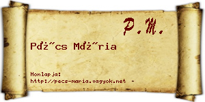 Pécs Mária névjegykártya